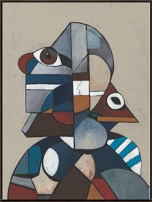 Abstract artwork featured in the dining room