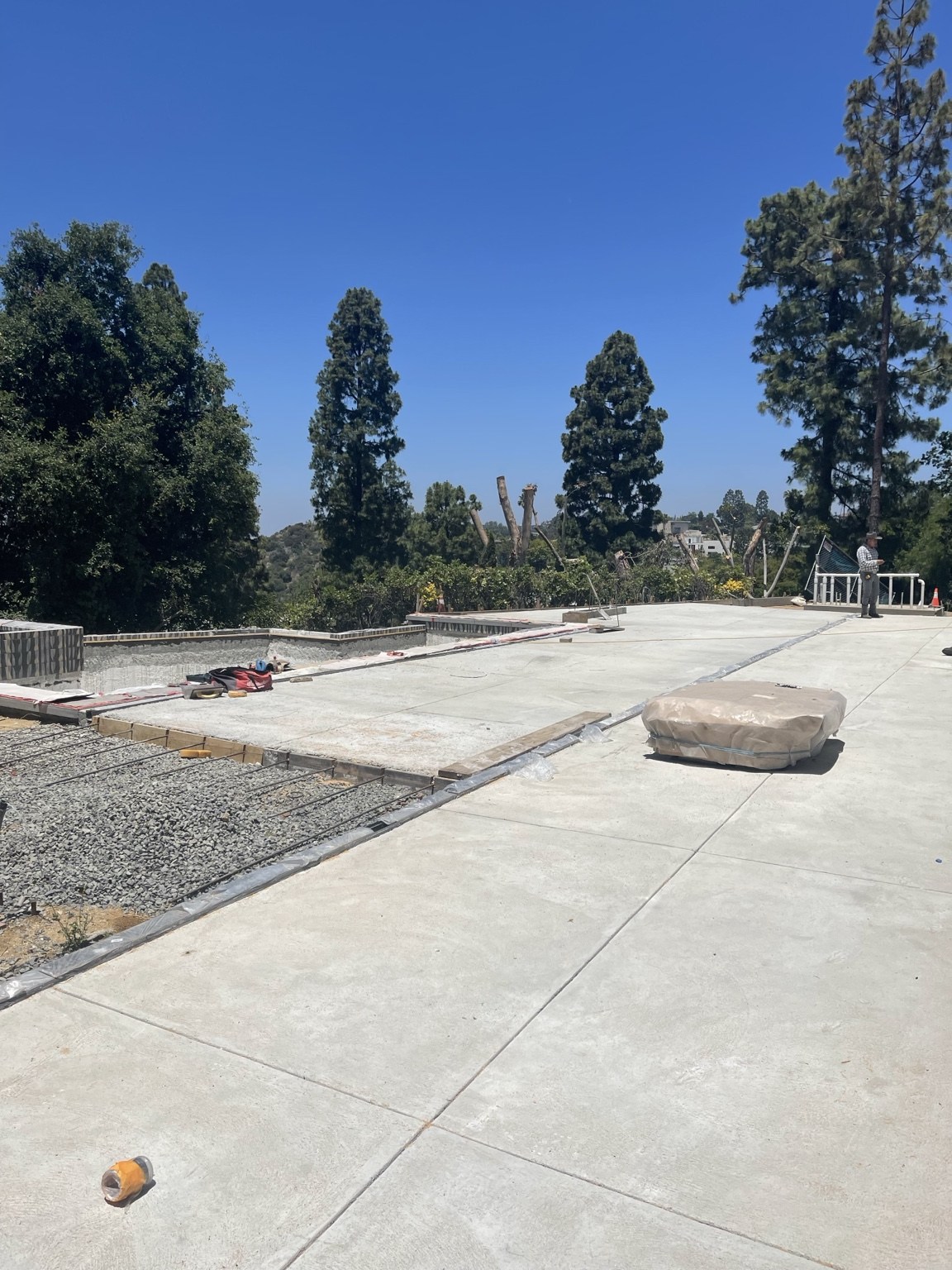 Exterior concrete work during construction