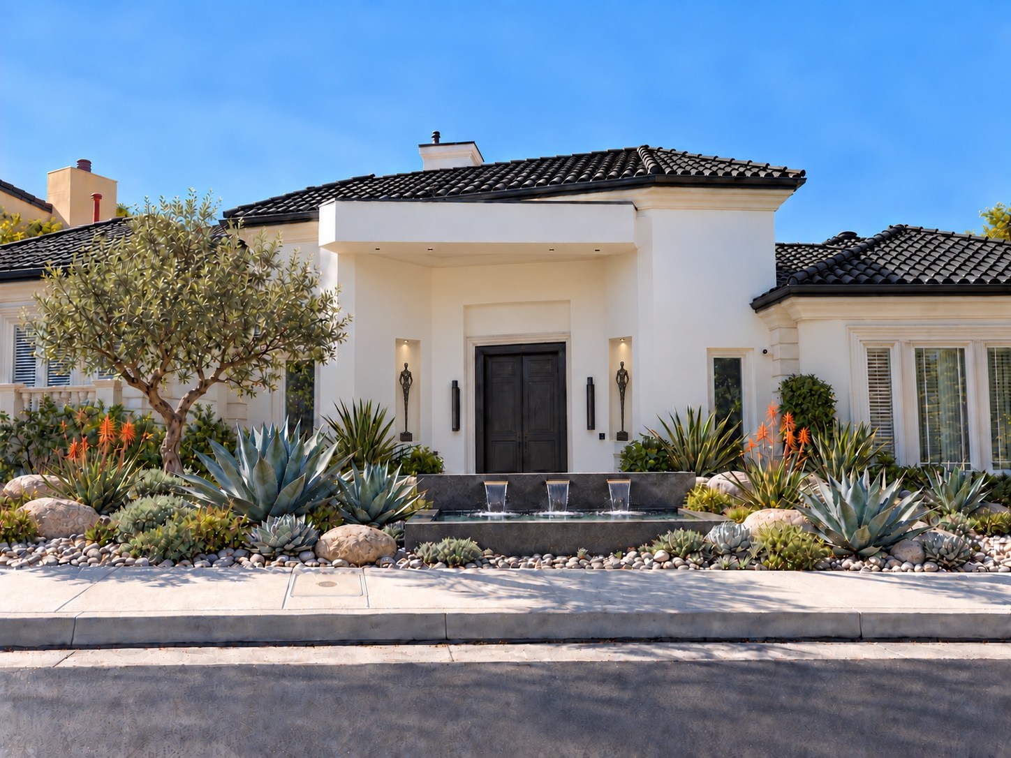Brentwood Park residence exterior and landscaped entrance