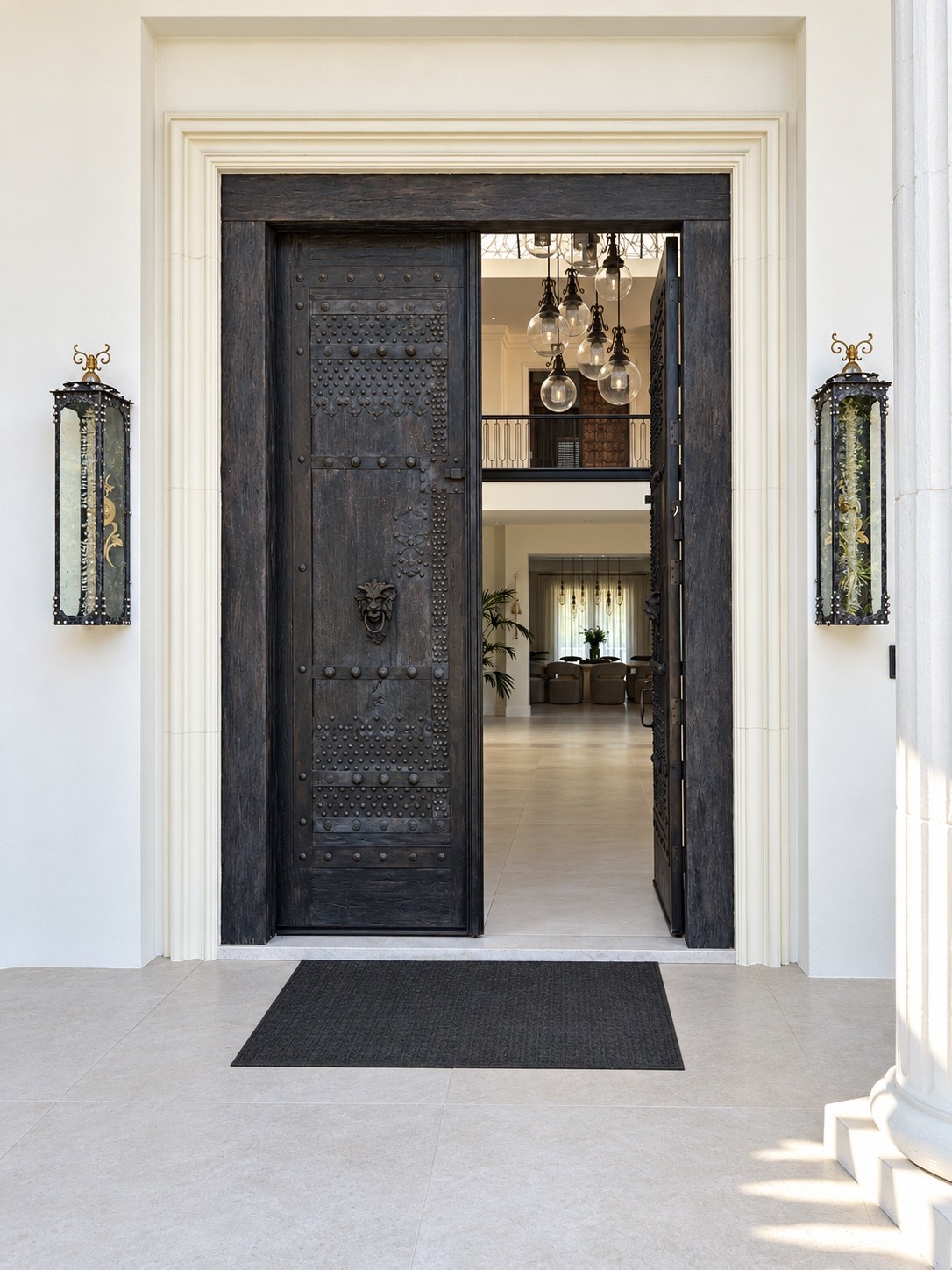 Open entrance doors leading into the foyer