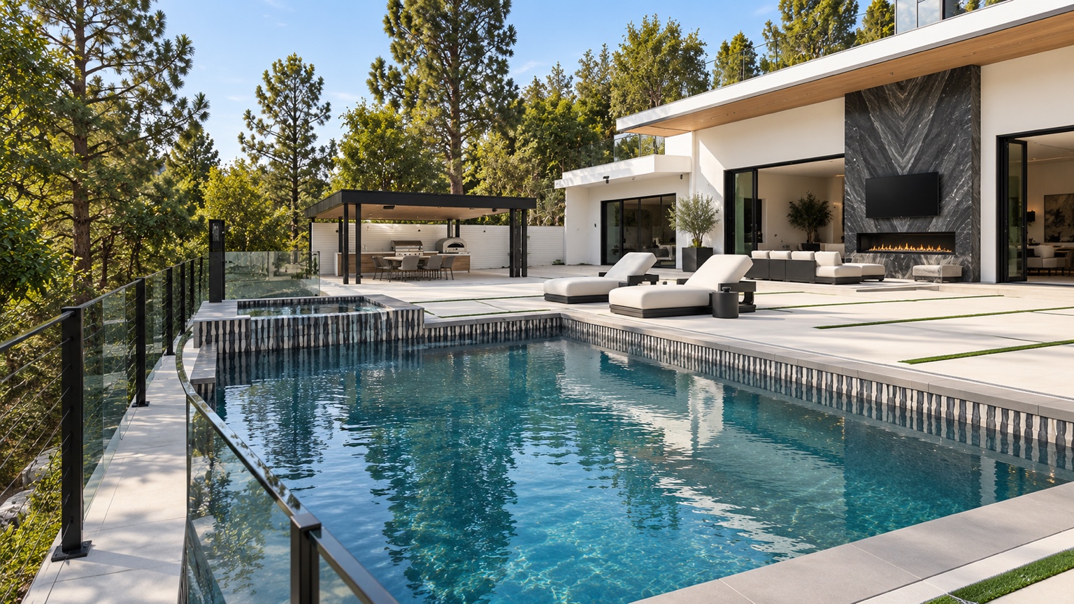 Pool terrace and outdoor lounge