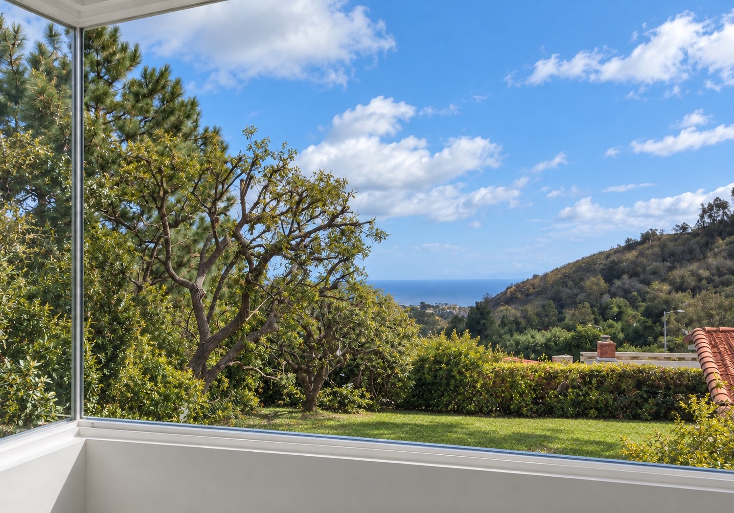 Ocean view framed by the garden
