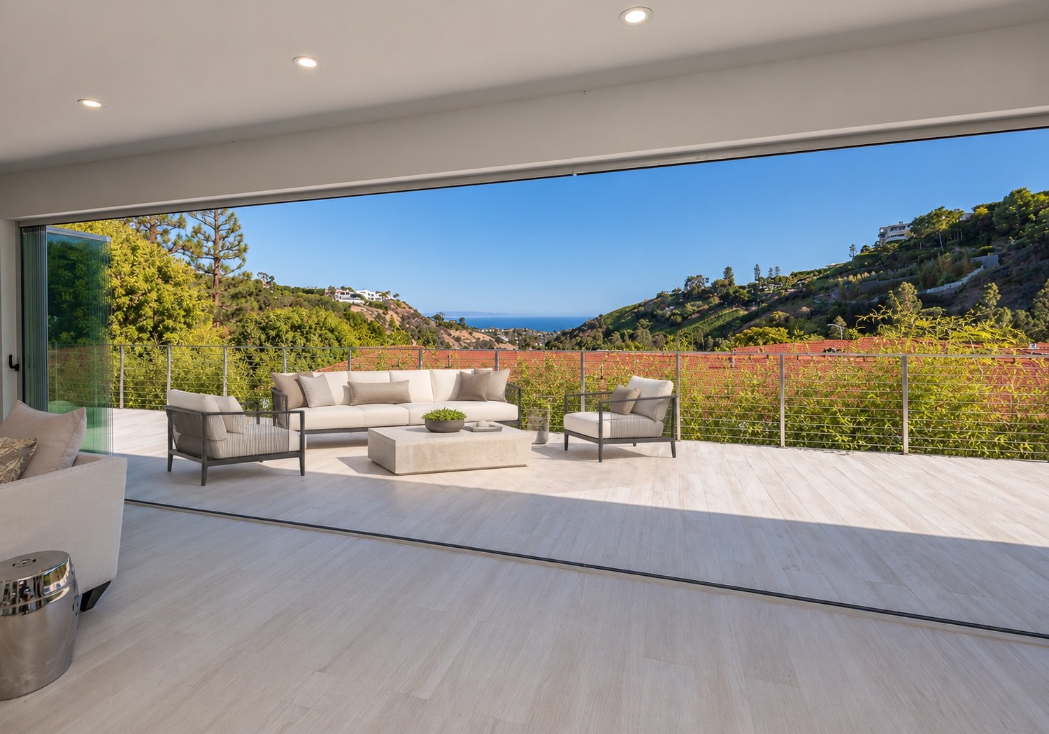 Indoor-outdoor living with an ocean-view terrace