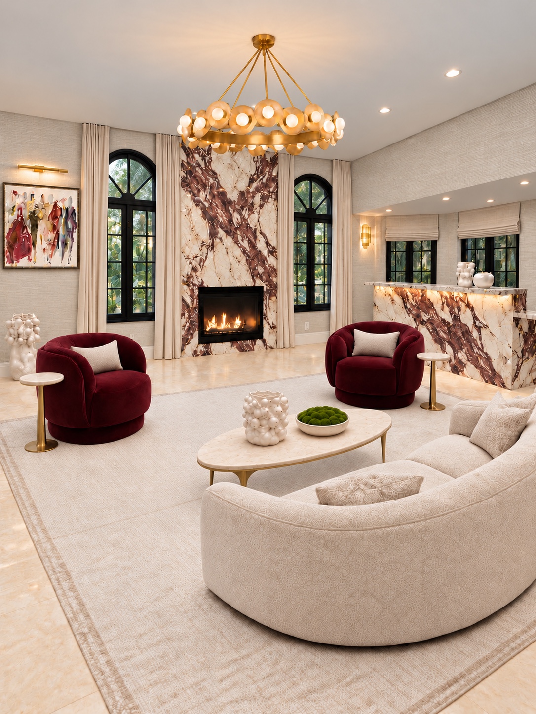 Beverly Hills Spanish Revival living room
